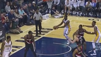 Paul George Casually Drops A Gorgeous Behind-The-Back Dime To Ian Mahinmi For The Jam