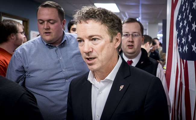 Rand Paul Holds Caucus Day Rally In Des Moines