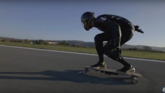 Watching This Guy Break A Skateboarding Speed Record Will Make You Appreciate Your Health