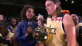 Sage Steele Cuts Off Win Butler For Getting Political During His Celebrity Game MVP Speech