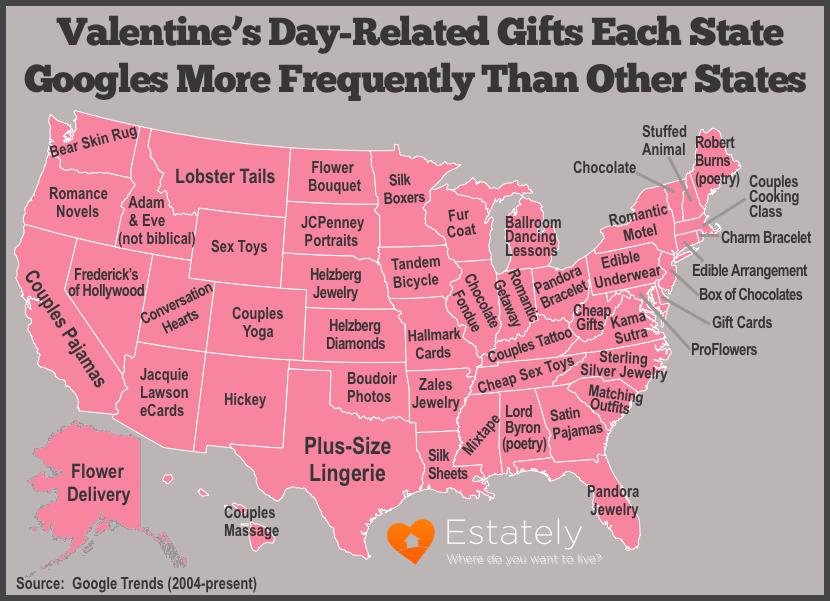 valentines day map