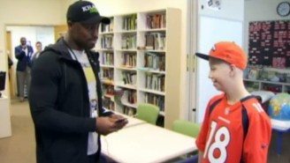 Vernon Davis Was Overcome With Emotion After Giving Super Bowl Tickets To A Young Cancer Patient
