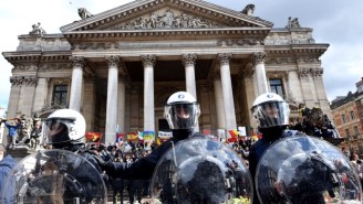 A Brussels Memorial Service Turns Chaotic When Far-Right Protesters Confront Mourners