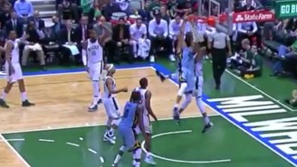 Giannis Antetokounmpo Threw The Ball And Ryan Hollins To The Floor With This Devastating Block