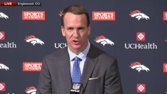 Watch Peyton Manning’s Tearful Goodbye To Football At His Retirement Press Conference