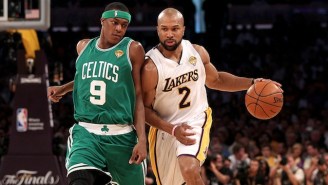 Rajon Rondo Reminds Former Laker Derek Fisher Of The Celtics ‘Beating Their A**’ In 2008