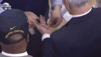 Roy Williams Learns The Dangers Of Scissors After Slicing His Finger While Cutting Down The Net