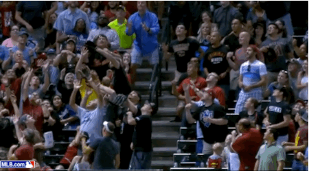GIF: Fan Catches Home Run Bare-Handed While Holding a Baby