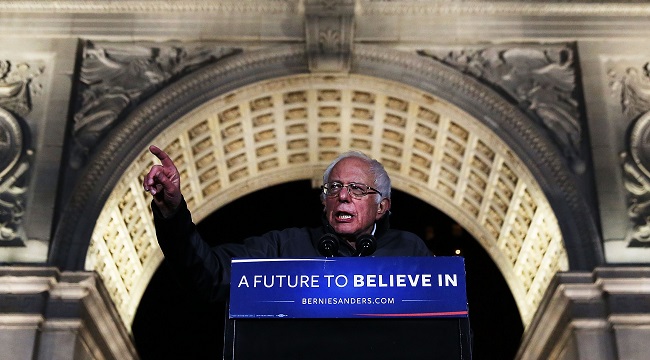 Bernie Sanders Holds Rally In New York's Washington Square Park