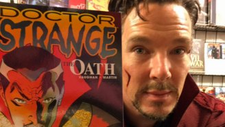 Benedict Cumberbatch visits comic shop as Doctor Strange, but this OTHER set photo is WTF