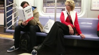 This Man Trolls The Subway With Weird Fake Books And The Reactions Are Priceless