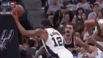 This Wild, Stumbling Flip Shot By LaMarcus Aldridge Is Proof The Spurs Will Never Miss