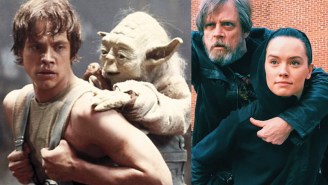 Daisy Ridley carrying Mark Hamill like Luke carrying Yoda just made our day