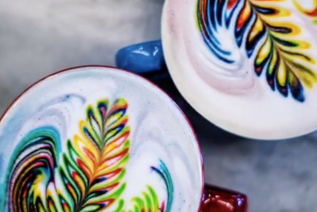  Rainbow Latte Art  Is A Gloriously Multicolored Unicorn Of 
