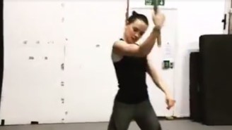 Get a preview of Rey’s lightsaber moves in Daisy Ridley’s training video