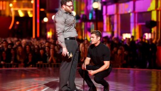 Seth Rogen Makes Zac Efron Apologize To ‘His Testicles’ At The MTV Movie Awards