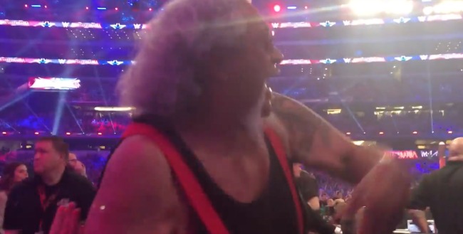 Watch Roman Reigns Dads Excited Reaction To The WrestleMania 32 Main