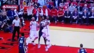Patrick Patterson Had No Chance To Finish This Layup Over Myles Turner