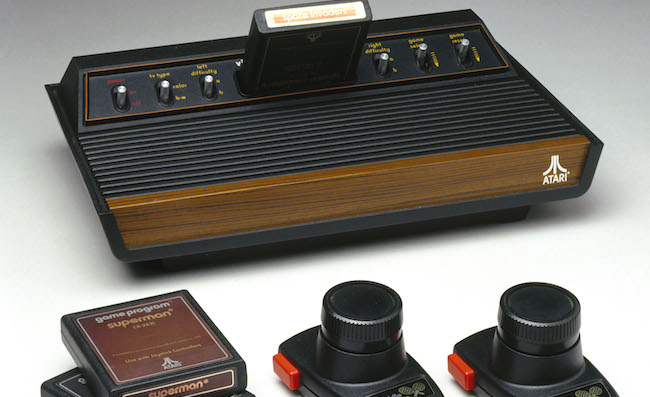 Atari computer console and games, c 1977.