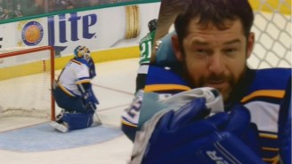 This Blues Goalie Lost A Contact Lens After Taking A Slapshot Straight To The Mask