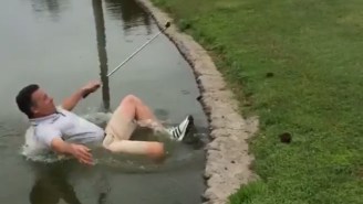This Golfer Attempted A Shot From The Water’s Edge, And It Ended Hilariously Bad