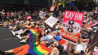 New York Pride Marchers Laid Across Fifth Avenue To Protest Gun Violence On Sunday