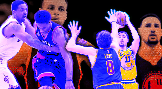 Channing Frye, Kevin Love, Stephen Curry, Klay Thompson