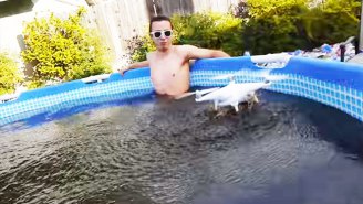 Dude Fills A Pool With Coke And Mentos, Then Crashes A Drone Into It For Good Measure