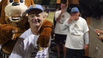 Bill Murray Enjoyed A Champagne Shower While Celebrating With His Minor League Baseball Team