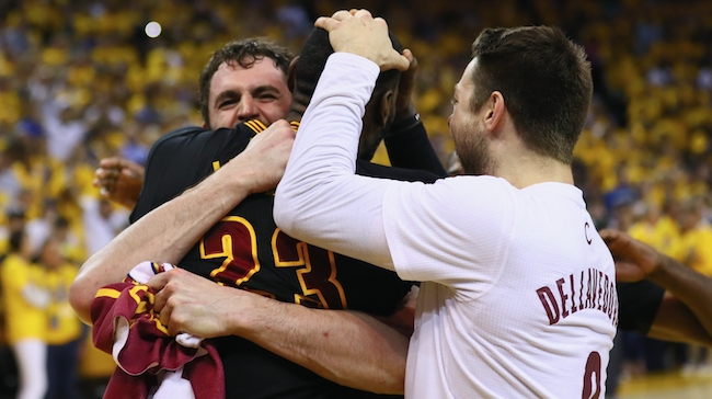 Kevin Love, LeBron James, Matthew Dellavedova