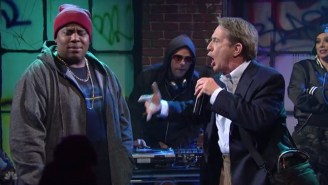 Nick Jonas Unwisely Brought His Dad To A Rap Battle In This ‘Maya & Marty’ Sketch