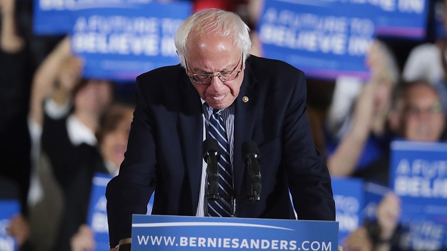 Bernie Sanders Holds Primary Night Rally In Los Angeles Area