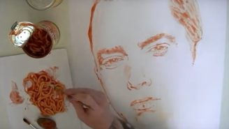 An Artist Used Spaghetti To Paint A Realistic Portrait Of Eminem