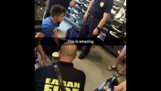 All Hell Broke Loose When This Teen Got His Fingers Stuck In A Bench At A Shoe Store