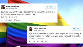 This Man’s Tweetstorm Skewers The Hypocrisy Of Bible-Thumping Homophobes