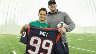 This Mexican Soccer Star Lost His Dang Mind When J.J. Watt Surprised His Team At Practice