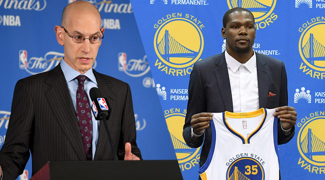 Adam Silver Thinks Kevin Durant Joining The Warriors Is Not Ideal
