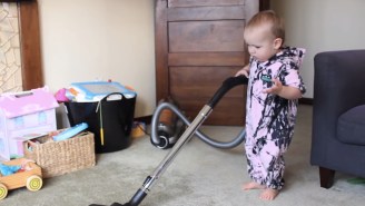Allow This Man To Demonstrate How To Get A Baby To Clean The House