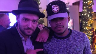 Chance The Rapper Snuck Into Peyton Manning’s Retirement Party To Hang Out With Justin Timberlake