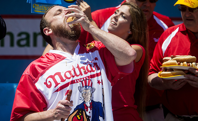 Professional Eaters Compete In Annual Nathan's Hot Dog Eating Contest