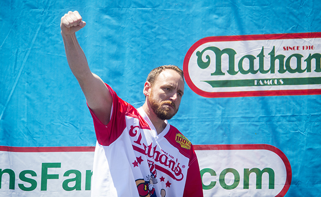 Professional Eaters Compete In Annual Nathan's Hot Dog Eating Contest