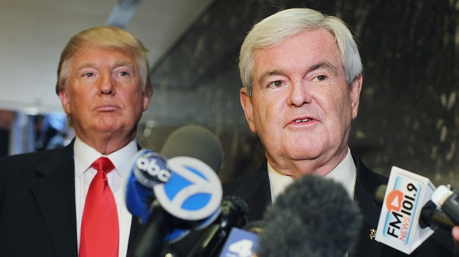 GOP Presidential Hopeful Newt Gingrich Meets With Donald Trump In New York