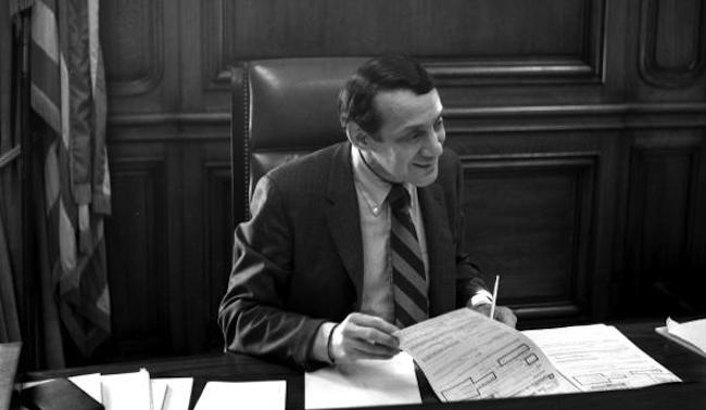 Photo by Daniel Nicoletta Harvey Milk as Mayor for a Day March 7, 1978 When Harvey was acting mayor for one of the days that Mayor George Moscone had to be out of town, it was like the marx brothers in the mayors office.. when I can in to photograph harvey that day i was greeted by harvey with an option of recieving any commission my heart desired, and in the background Jim Rivaldo some other friends Harvey's were having fun playing with the mayors paper shredding machine which was built into his huge wooden desk.