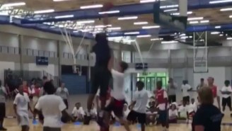 Karl-Anthony Towns Needed Just One Dribble To Posterize These Campers From The 3-Point Arc