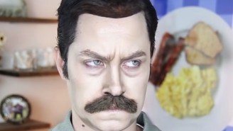 Watch As A Makeup Artist Transforms Herself Into Ron Swanson