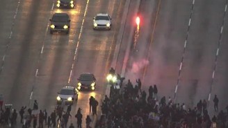 #BlackLivesMatter Protestors In Oakland Shut Down A Highway And Launched Fireworks