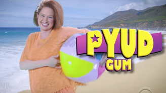 Ellie Kemper premieres fake Russian gum commercial on ‘The Late Show’