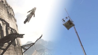 An ‘Assassin’s Creed’ Stuntman Performs A Breathtaking 125-Foot Leap Of Faith For The Perfect Shot