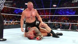 This Clip Of Brock Lesnar Gashing Open Randy Orton Makes It Clear Why He Needed Staples In His Head