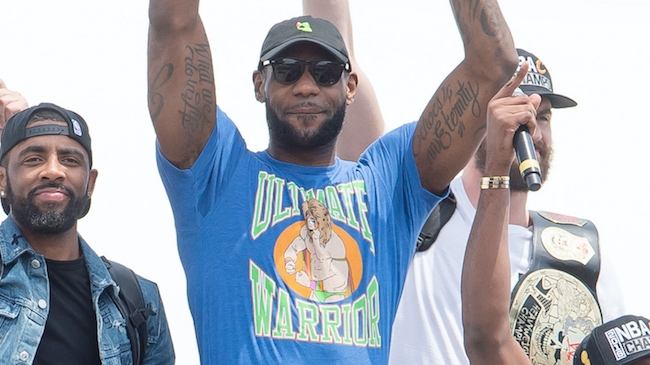 Lebron wearing ultimate warrior hot sale shirt